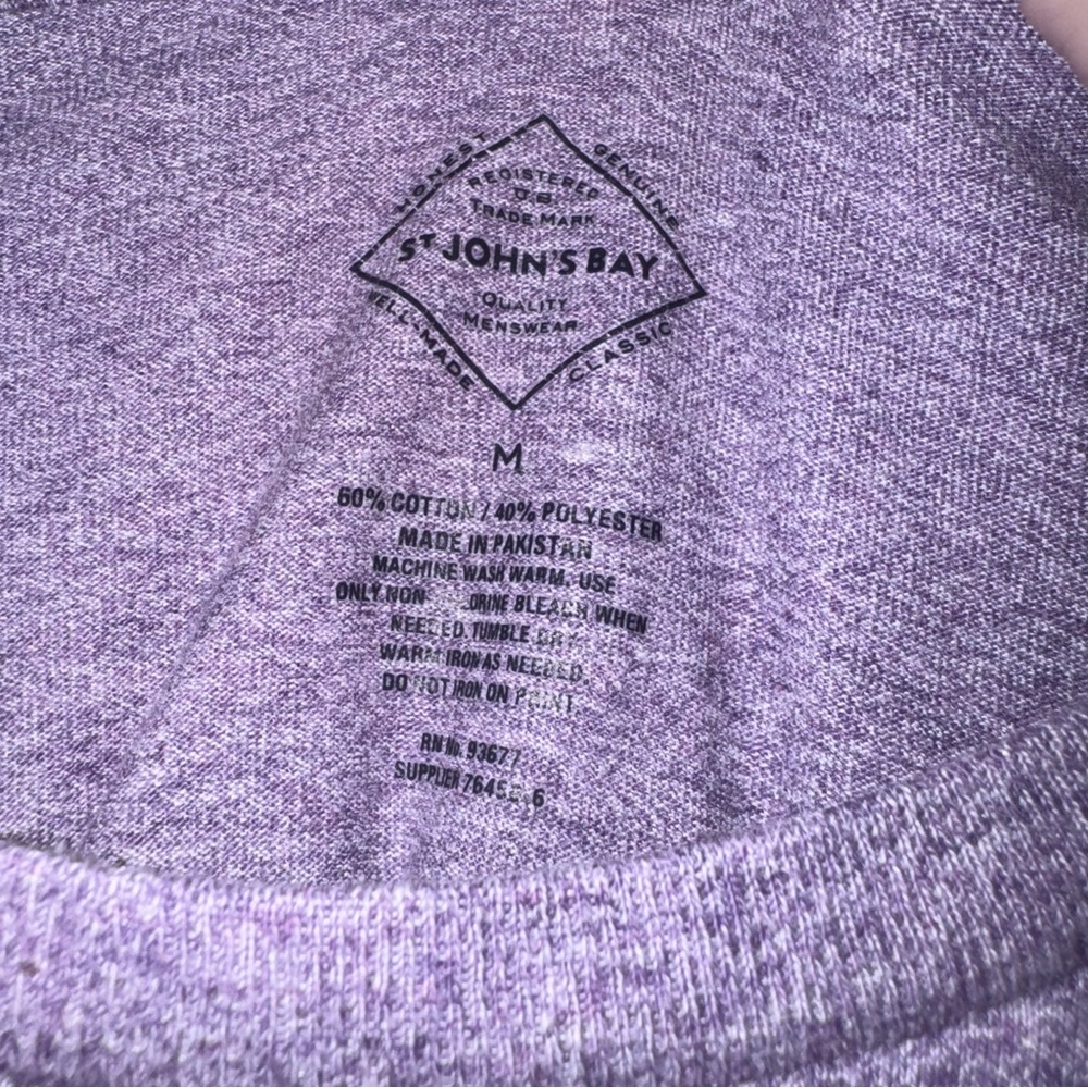 Men’s St John’s Bay Medium Soft Purple T-Shirt - Picture 4 of 4